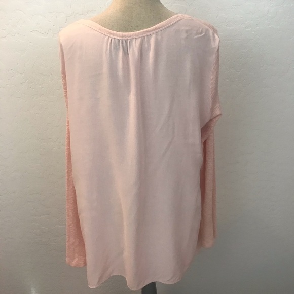 Anthro Left Of Center Asymmetric Blush Pink Tee - Picture 2 of 5